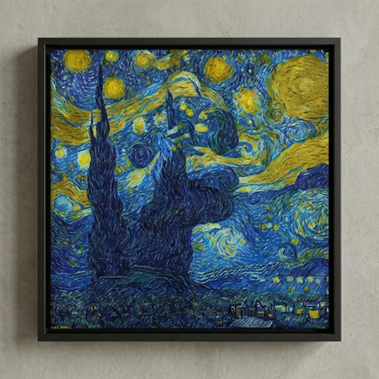 Yıldızlı Gece Esintili Kişiye Özel Sanatsal Tablo